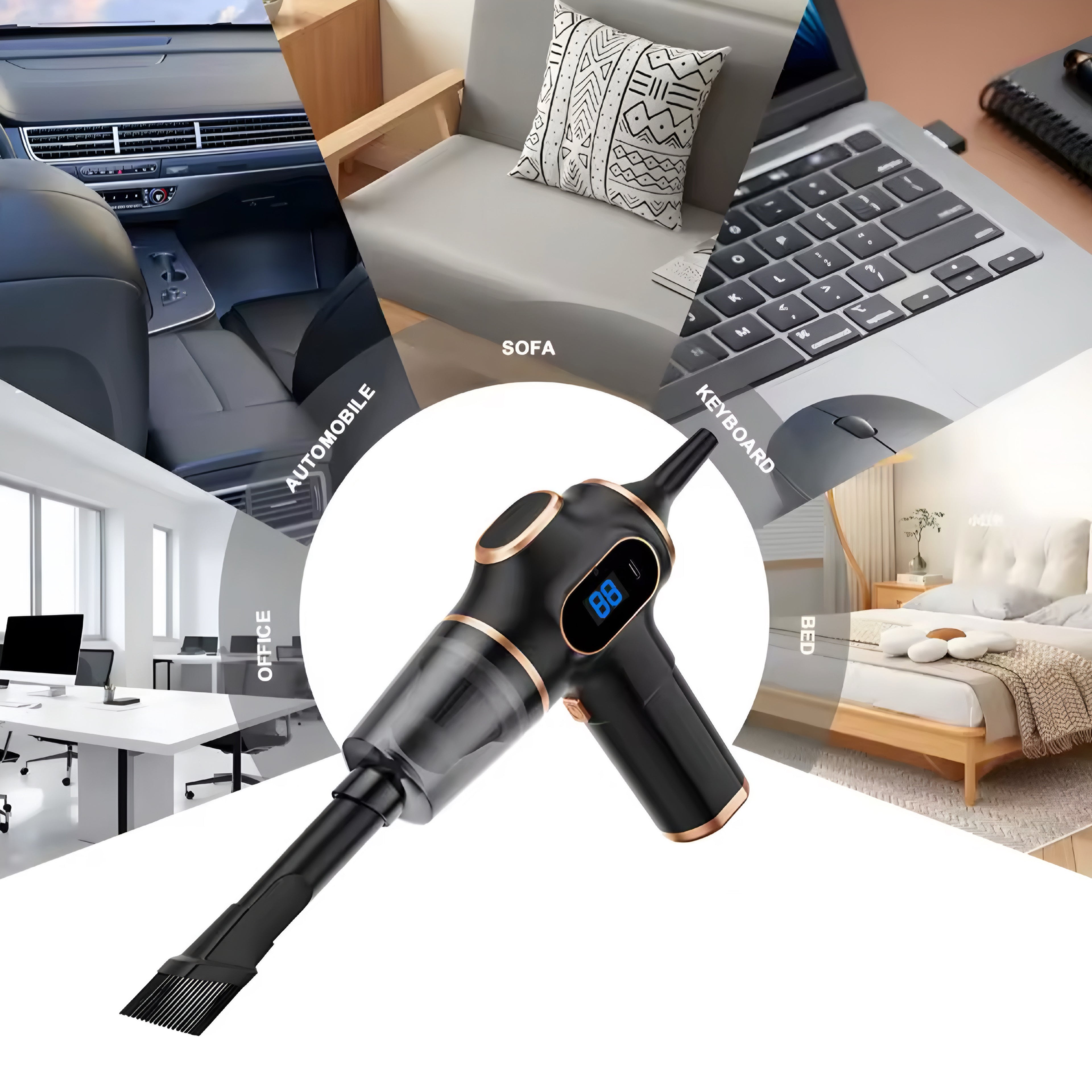 Aspirapolvere Portatile Senza Fili ABS – Potente Mini Aspiratore per Auto, Casa e Ufficio