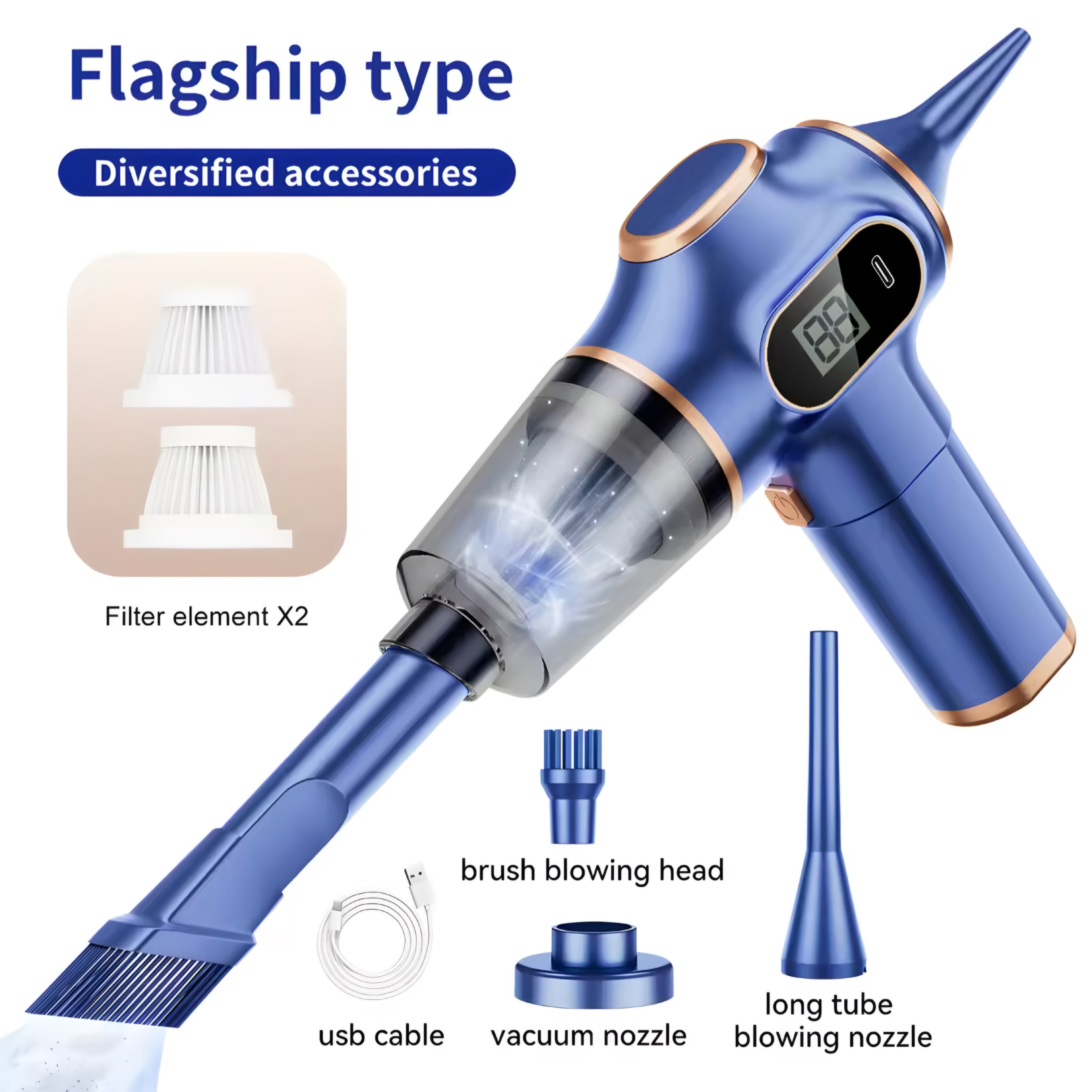 Aspirapolvere Portatile Senza Fili ABS – Potente Mini Aspiratore per Auto, Casa e Ufficio