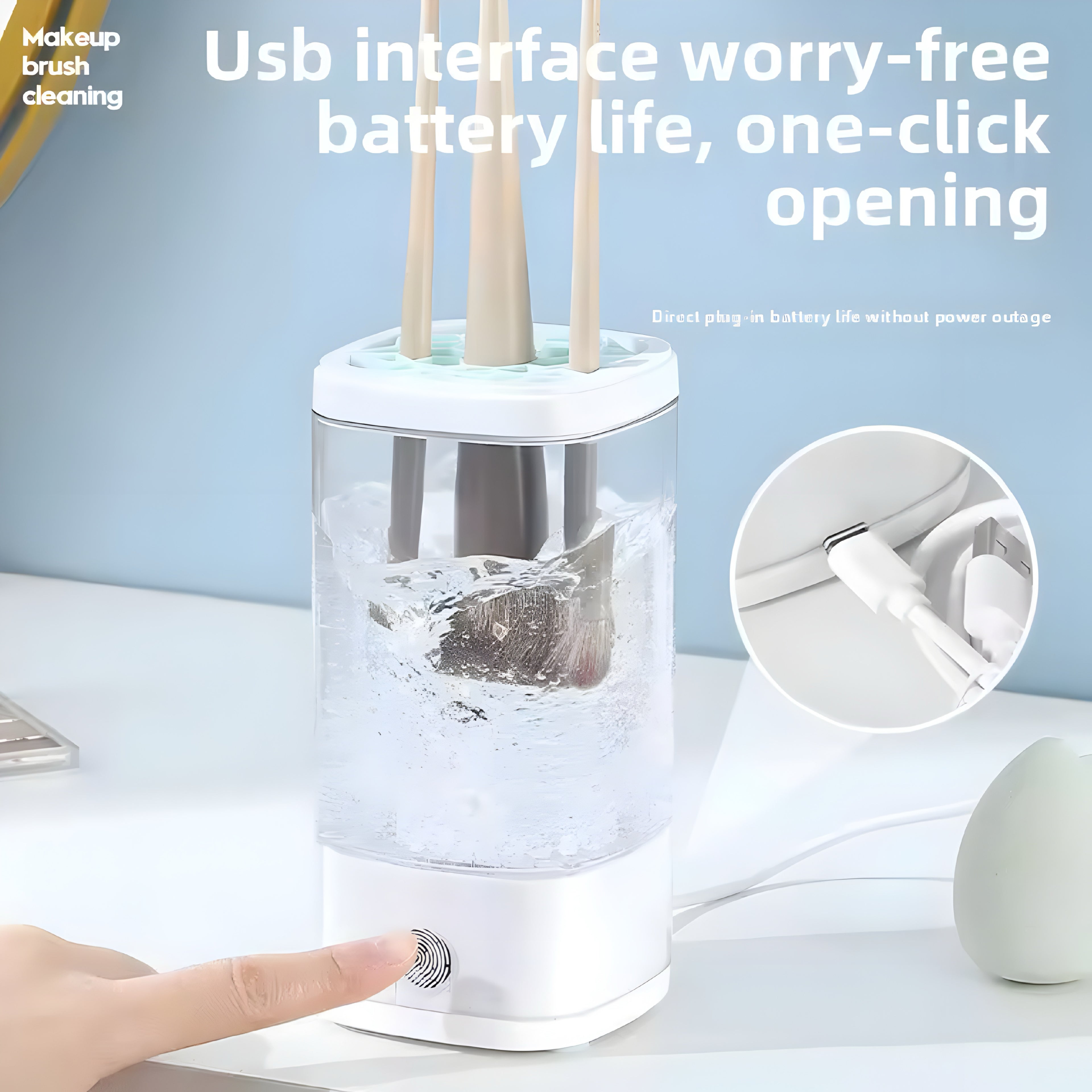 CleanBrush Pro – Pulitore Elettrico per Pennelli da Trucco USB